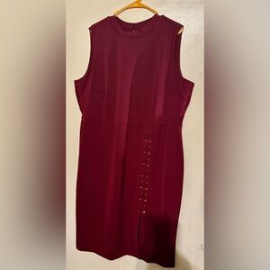 Chic Sleeveless Backless Dress in Deep Burgundy